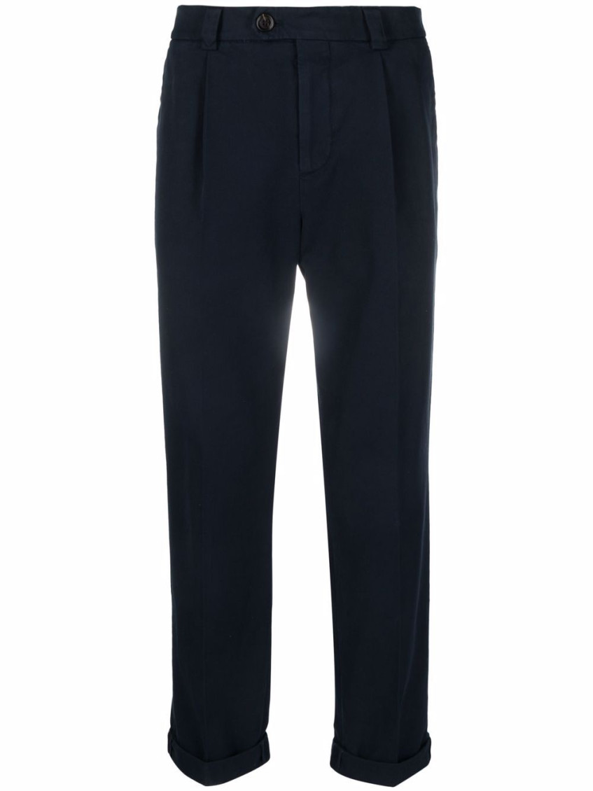 Straight-leg cotton trousers