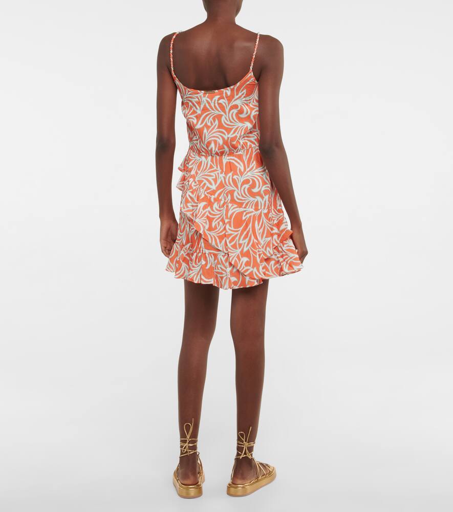 Printed ruffled minidress