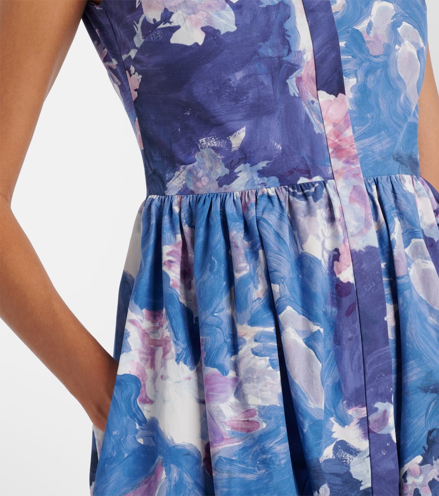 Flared floral midi dress