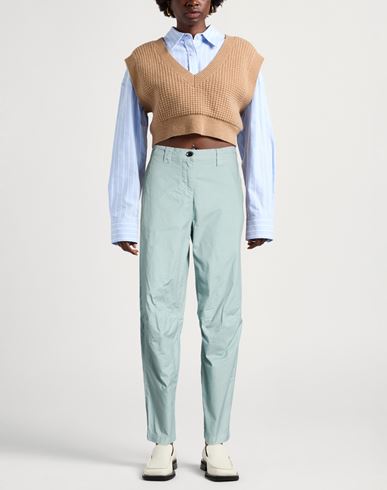 Woman Pants Sage green Size 4 Cotton