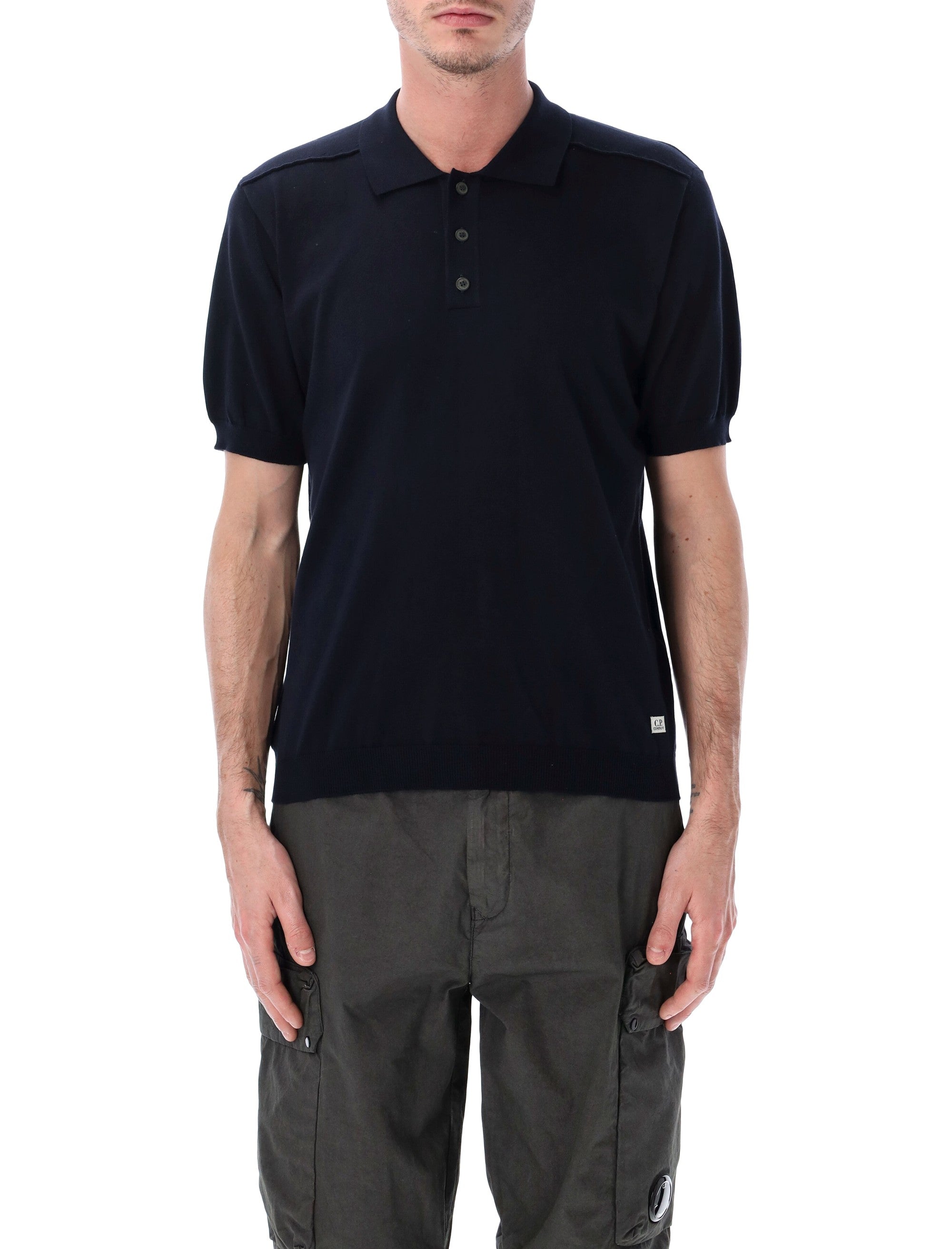 C. p. Company Men's Short Sleeve Polo Sweater