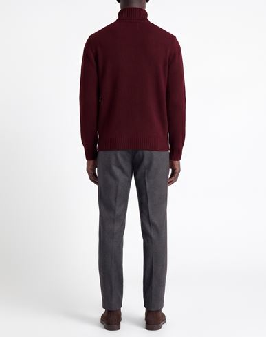 Man Turtleneck Burgundy Size 36 Merino Wool