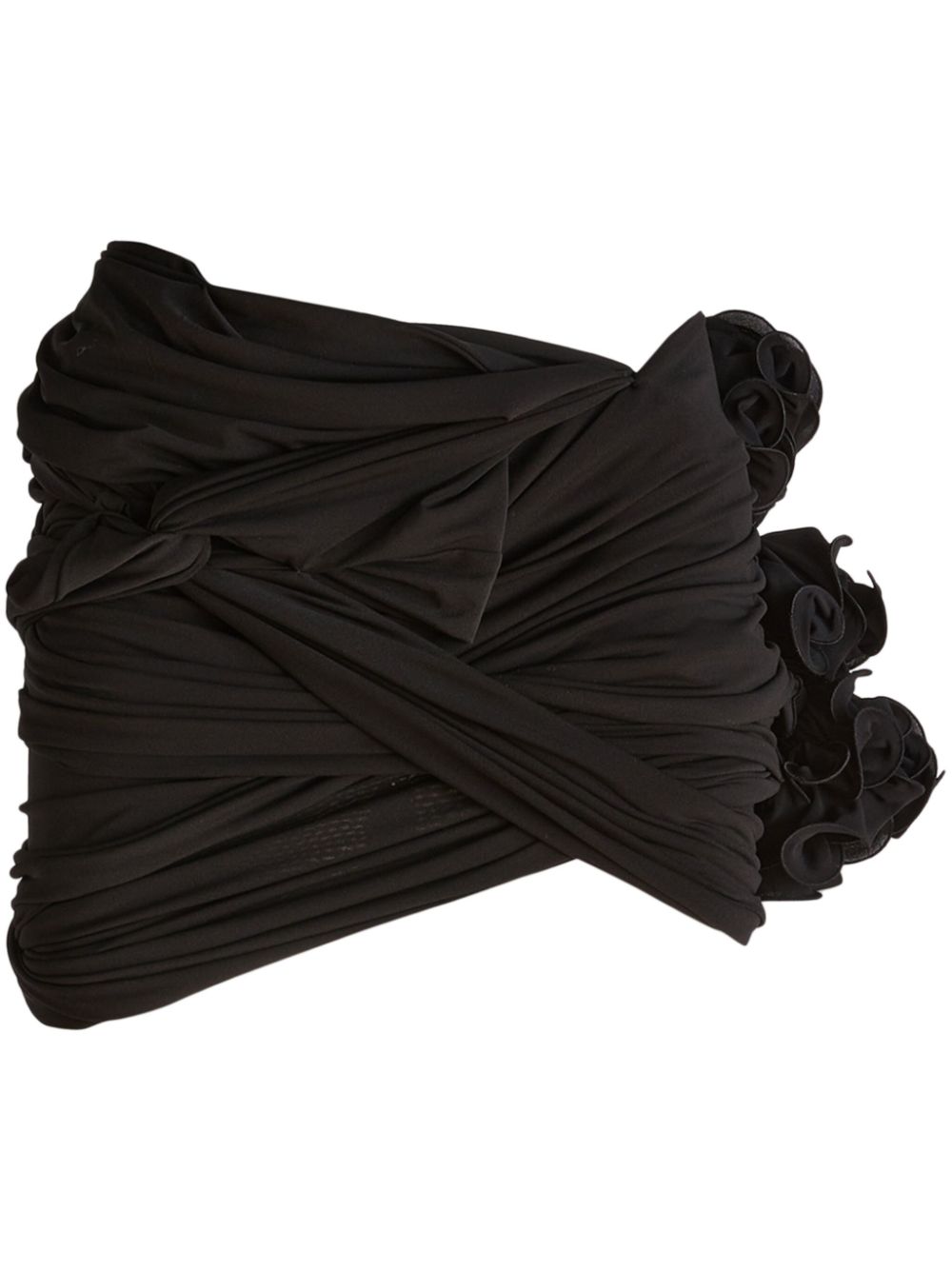 Floral-appliqué mini skirt - Black