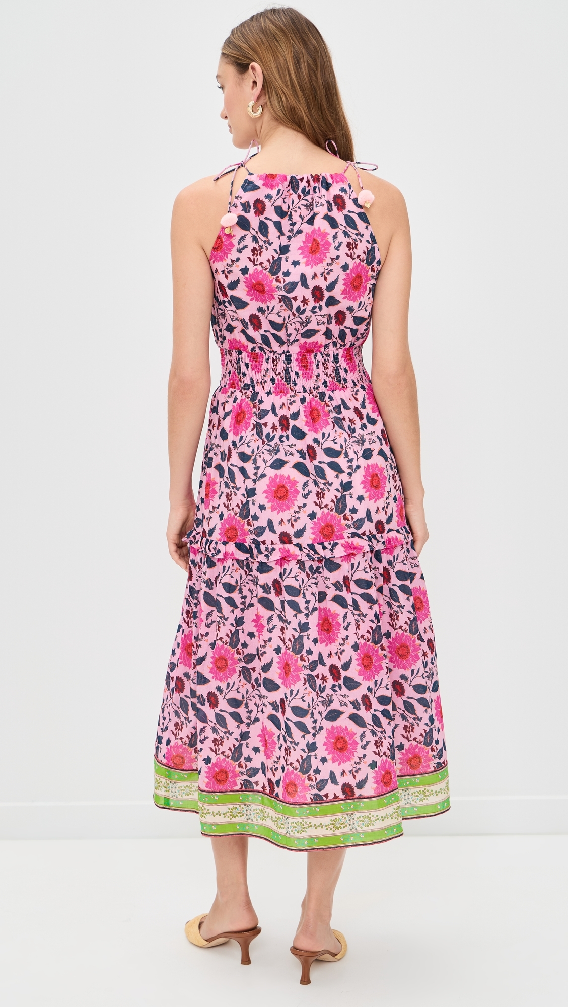Kelly Midi Dress Fuchsia/Teal Floral