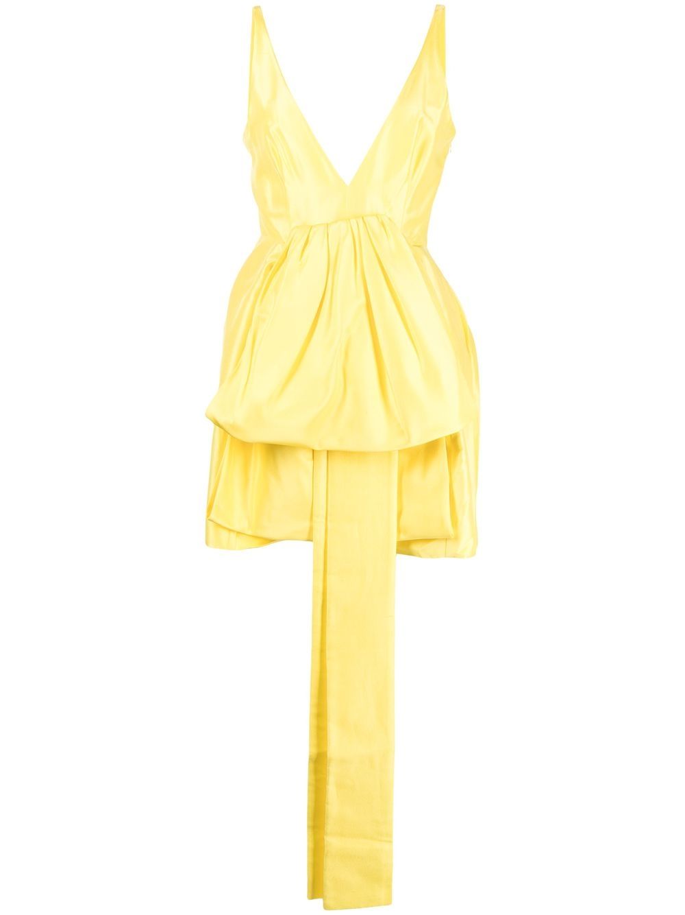 V-neck ruffled mini dress - Yellow