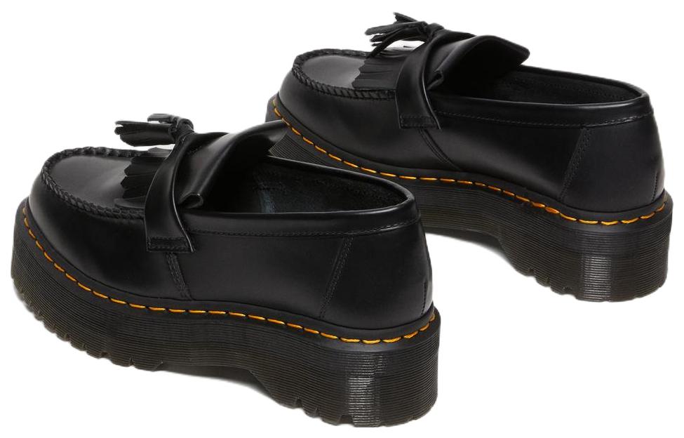 Adrian Leather Platform Tassel Loafers 'Black Smooth'