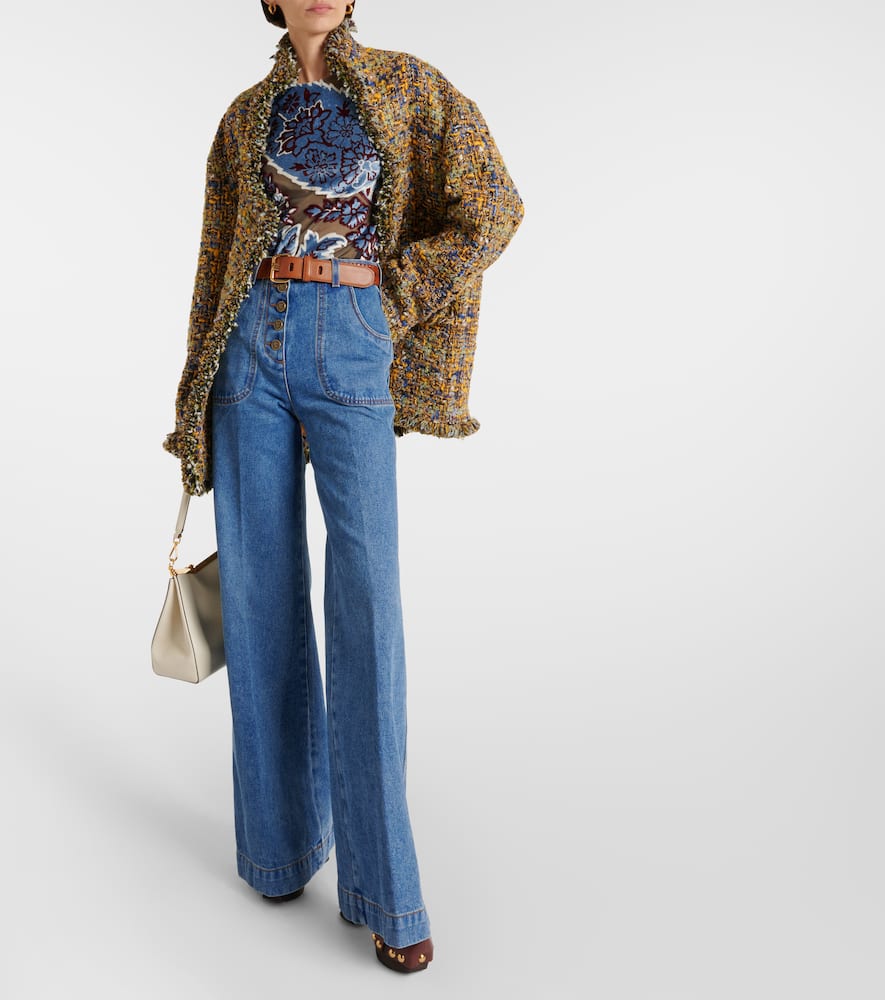 Mid-rise flared jeans