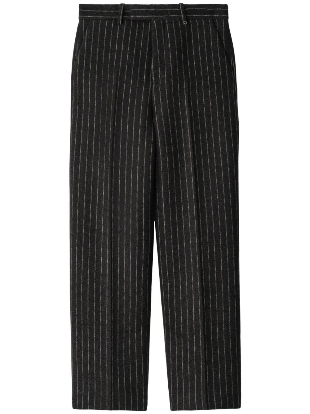 Pinstripe tailored trousers - Black