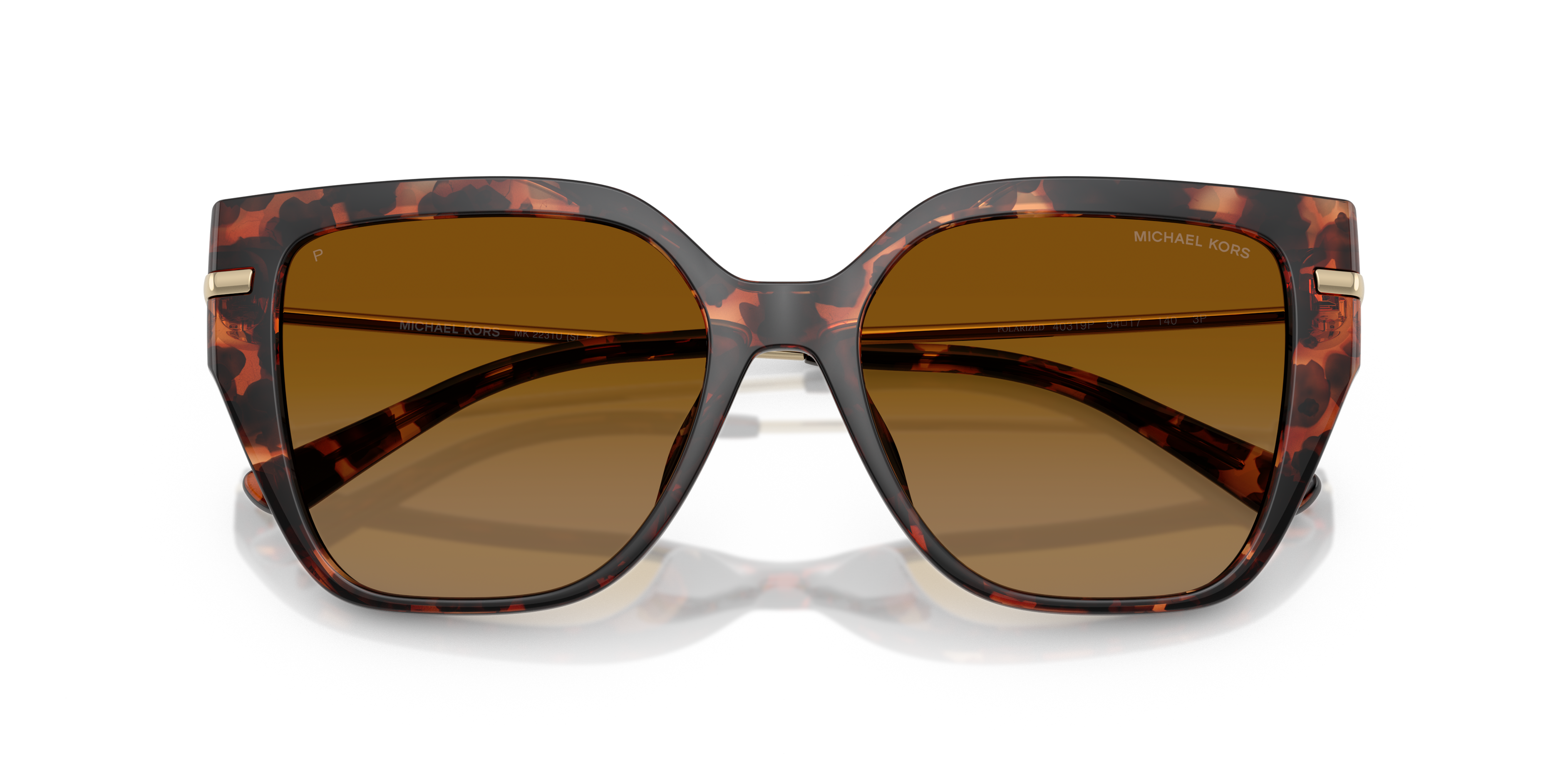 Michael Kors Vrouw Michael Kors MK2231U ST. BARTHS 40319P Zonnebrillen Geïnjecteerd Schildpad Bruin Kwadraat Gepolariseerd