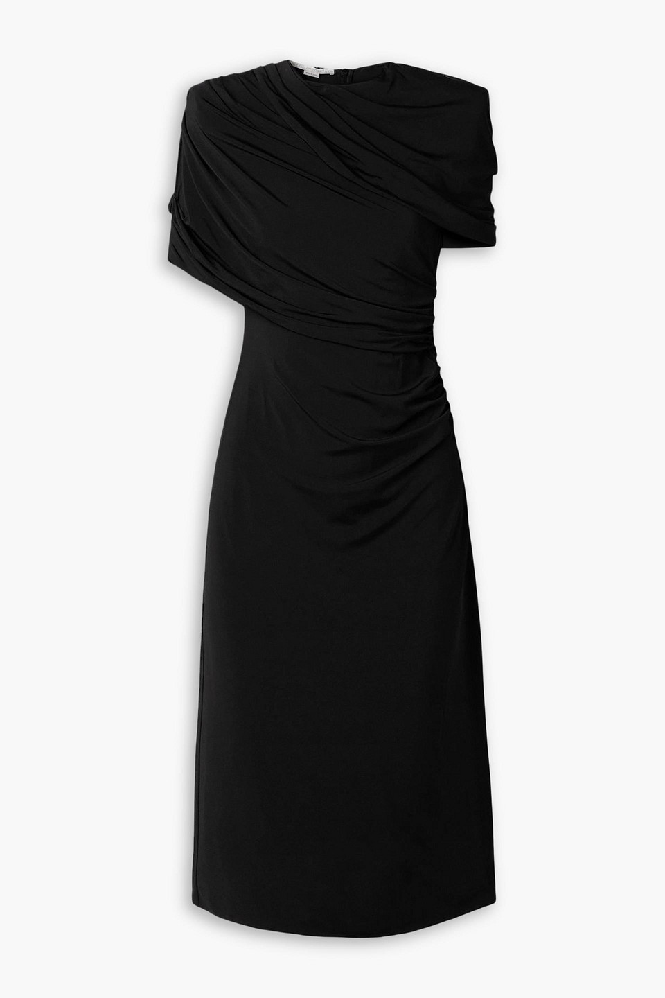 Draped cape-effect stretch-jersey midi dress - Black - IT 44
