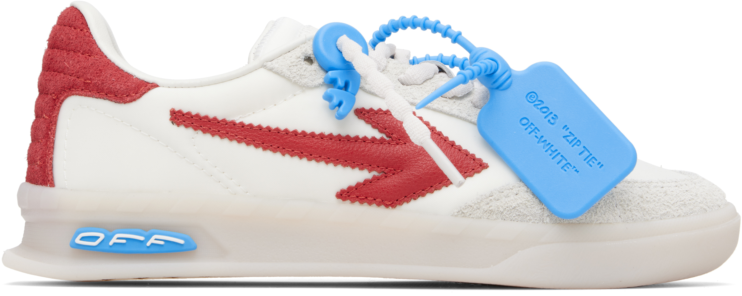 White & Red 'End Of Play' Sneakers