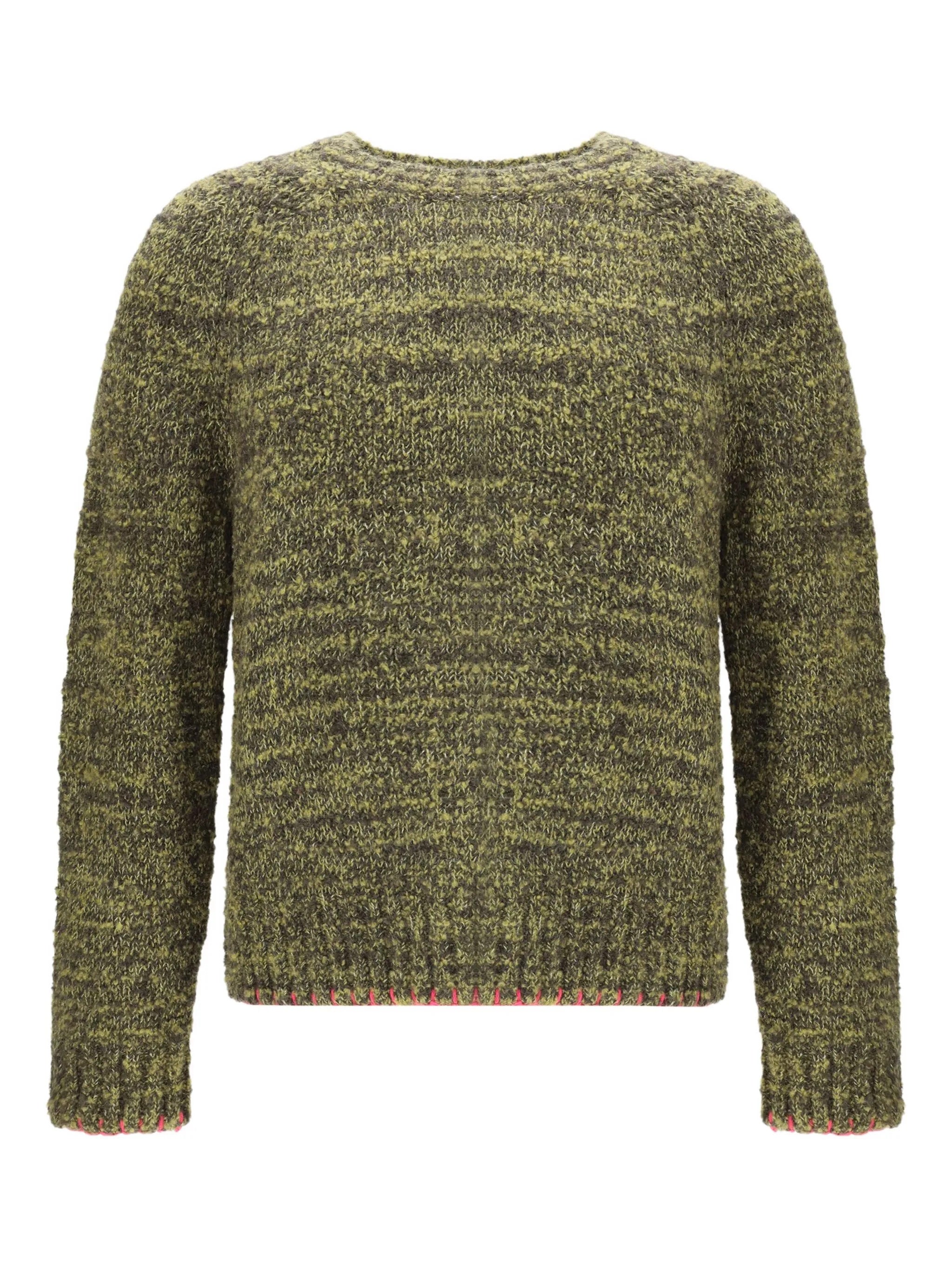 Eco-Friendly Mohair Blend Sweatshirt with Contrast Stitching
