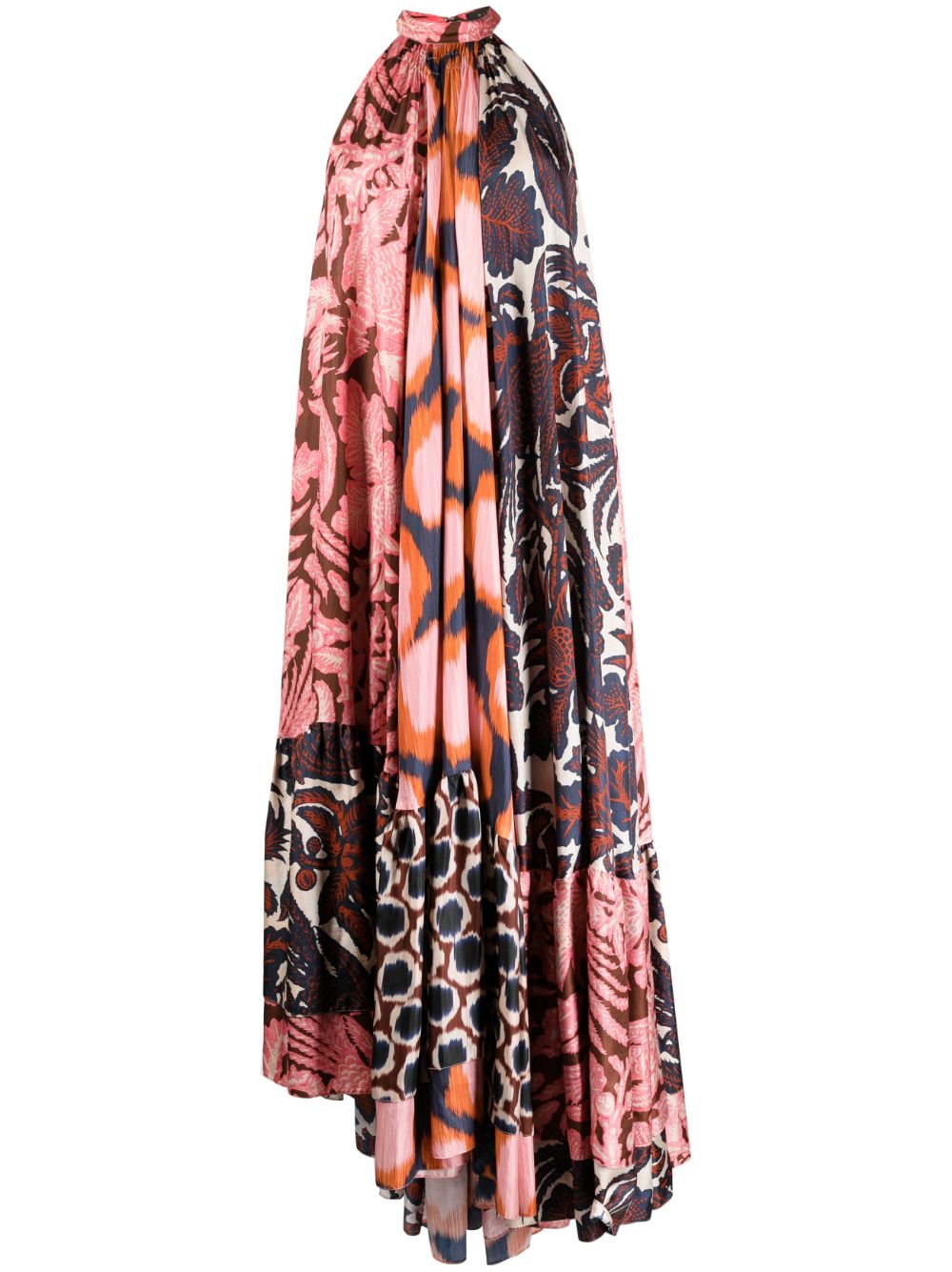 Graphic-print halterneck silk maxi dress - Multicolour
