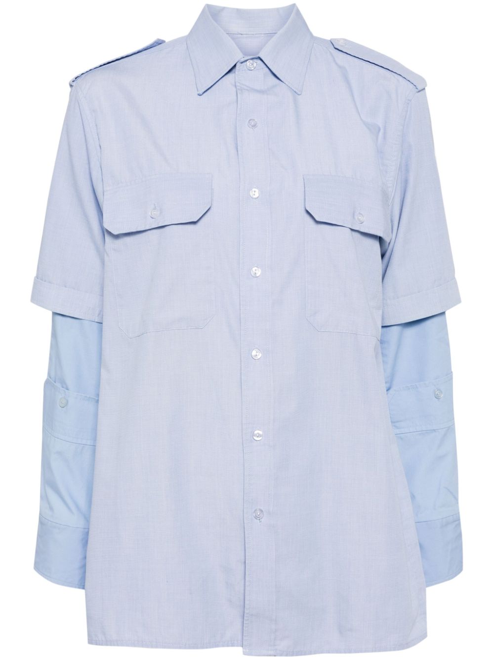 Layered long-sleeve shirt - Blue