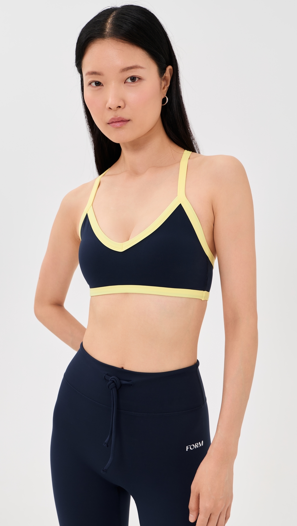 V Neck Bra Navy/Lemon