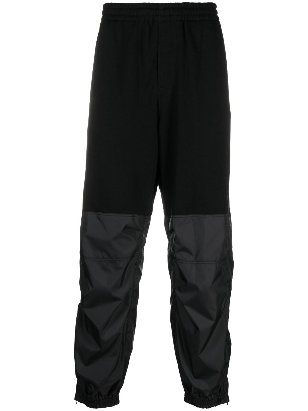 Elastic-waist panelled track pants - Black