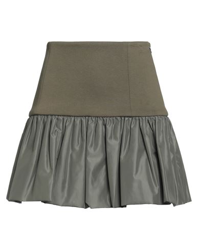 Woman Mini skirt Military green Size 2 Cotton, Polyester