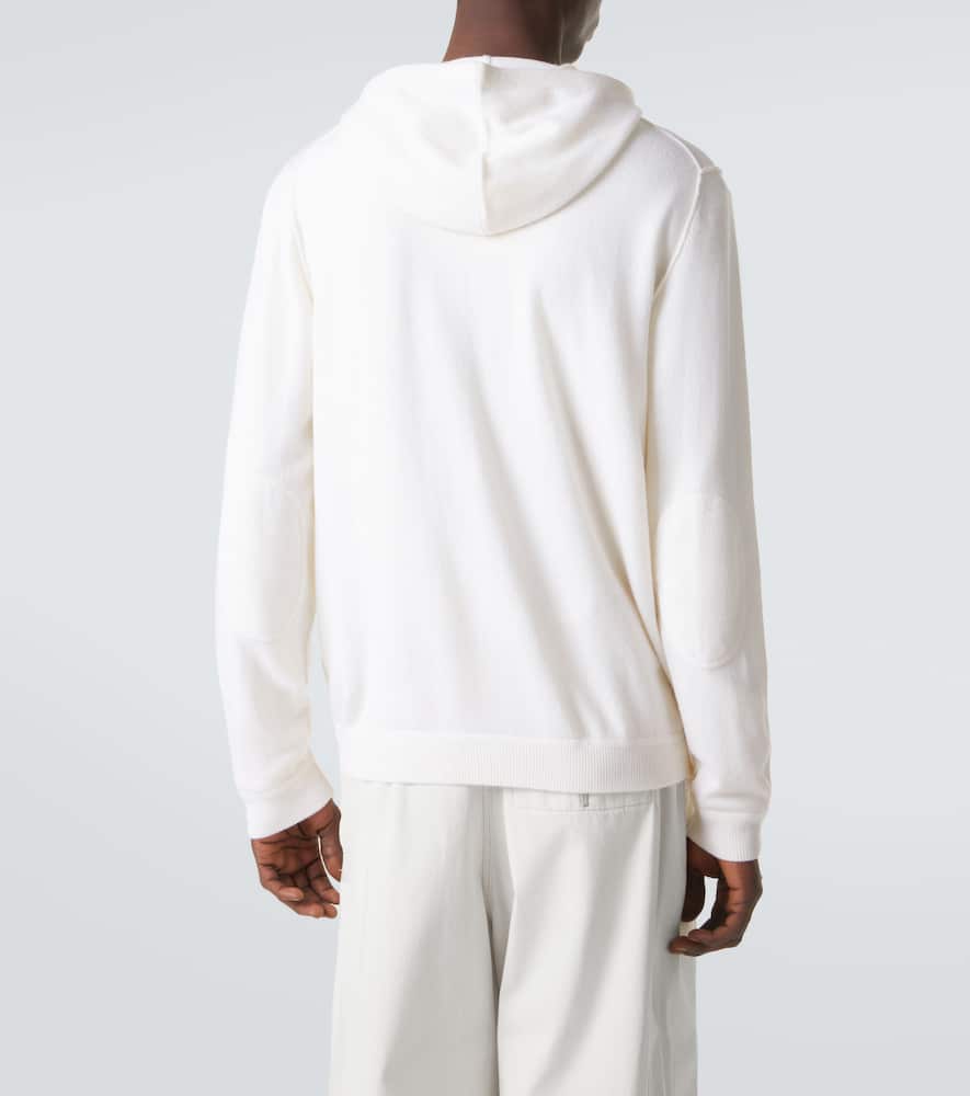 Zip-up wool and cashmere hoodie
