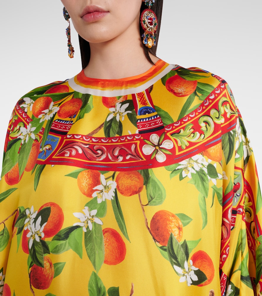 Printed silk maxi dress