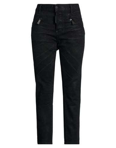 Woman Jeans Black Size 8 Cotton, Elastane