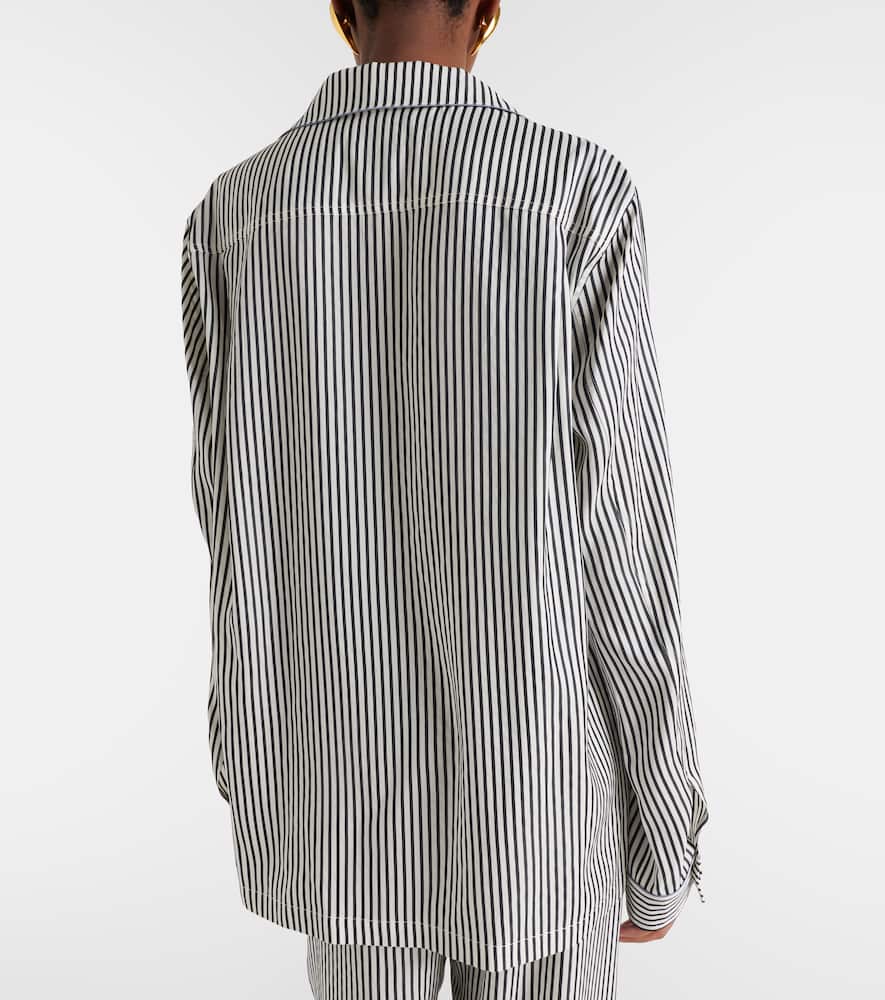 Striped oversized silk shirt