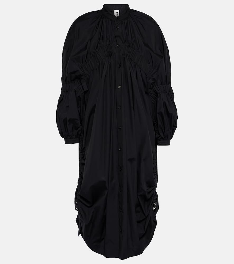 Draped cotton midi dress