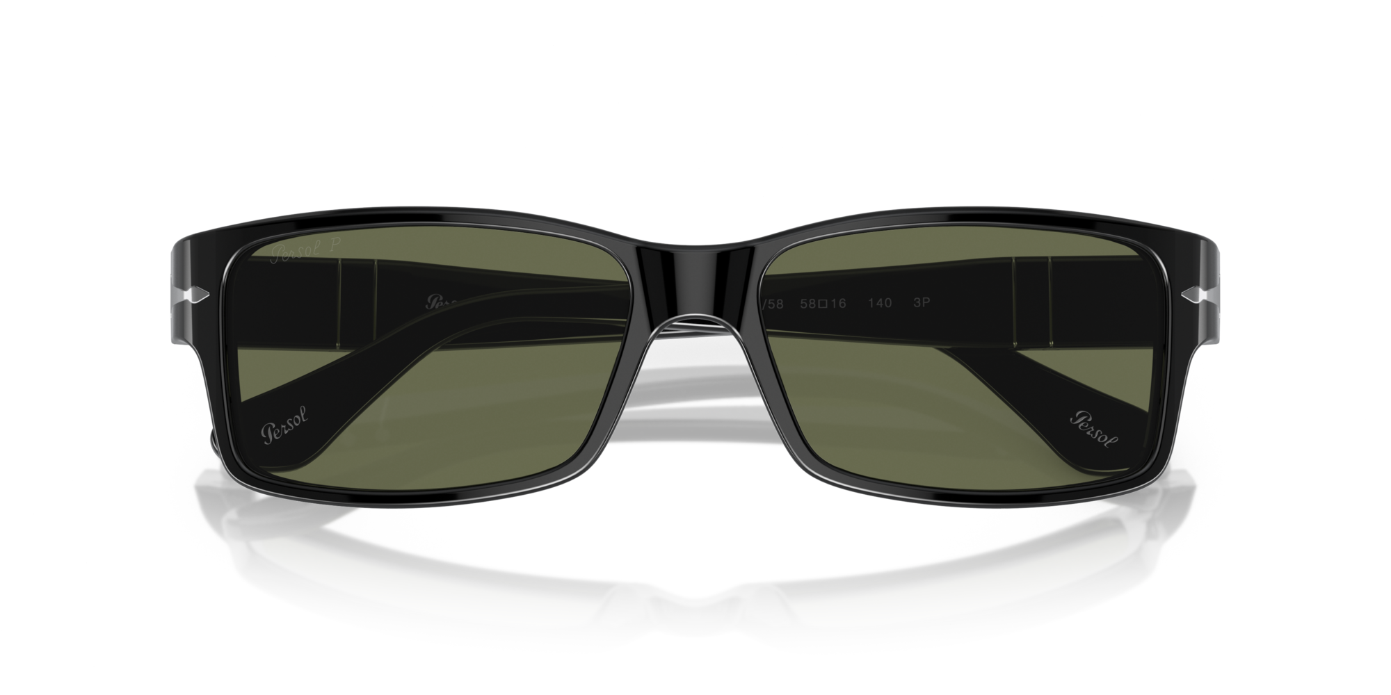 Persol Man Persol PO2803S 95/58 Sunglasses Acetate Black Green Squared Polarized