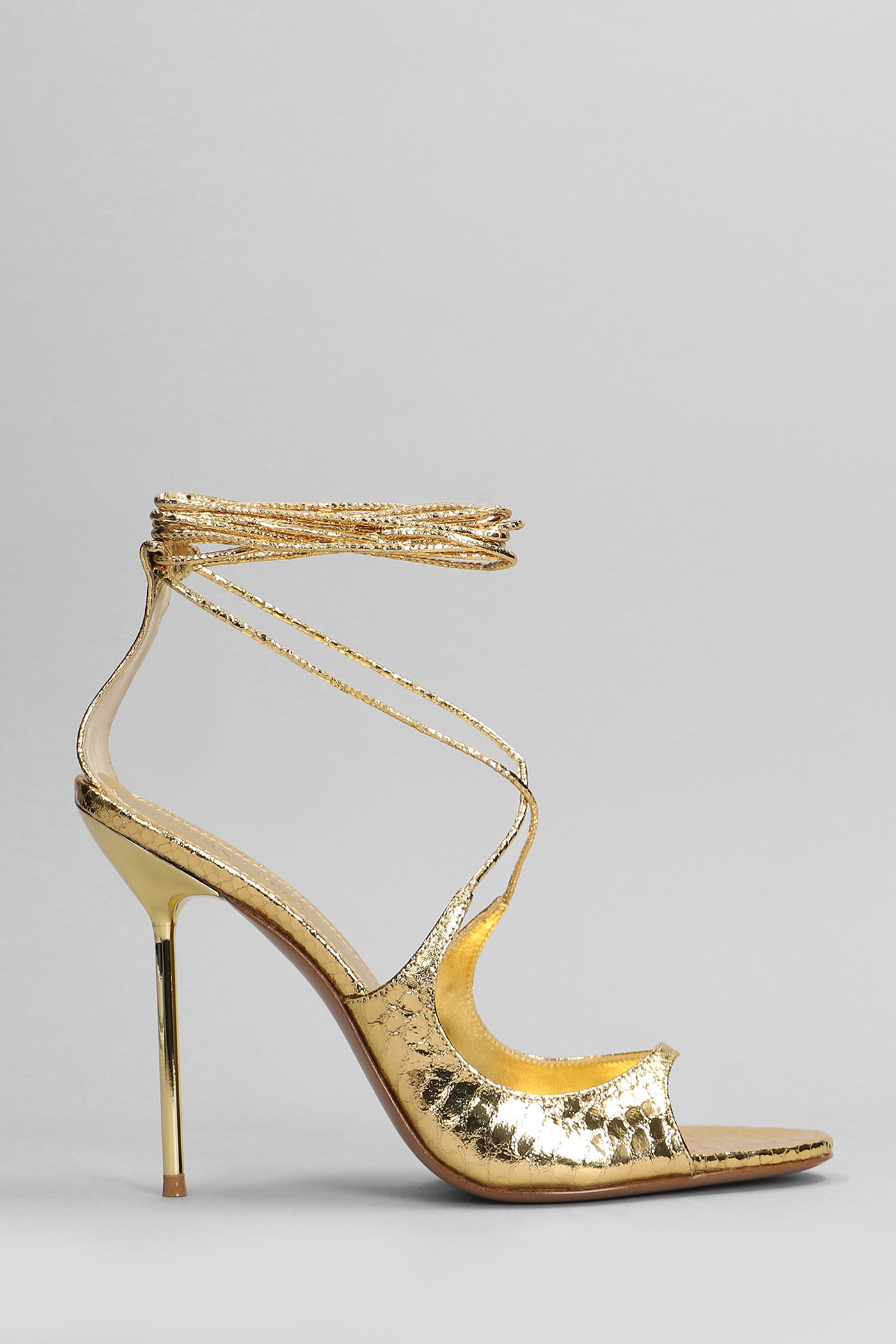 115mm leather sandals - Gold