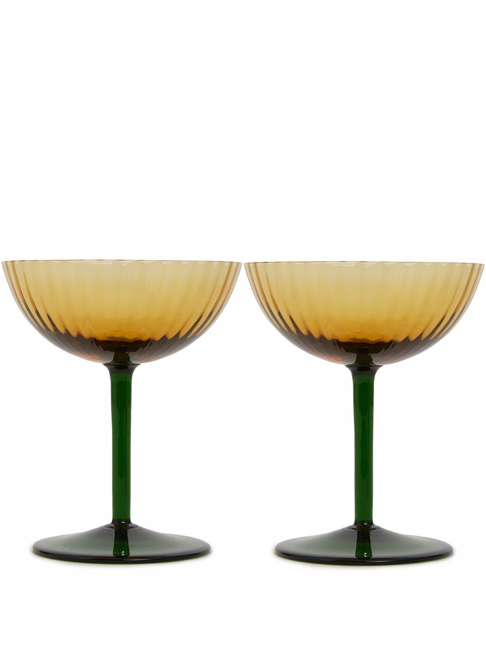 Champagne Coupe glasses (set of two) - Yellow