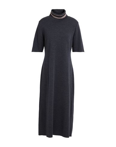 Woman Midi dress Charcoal Size 6 Merino Wool