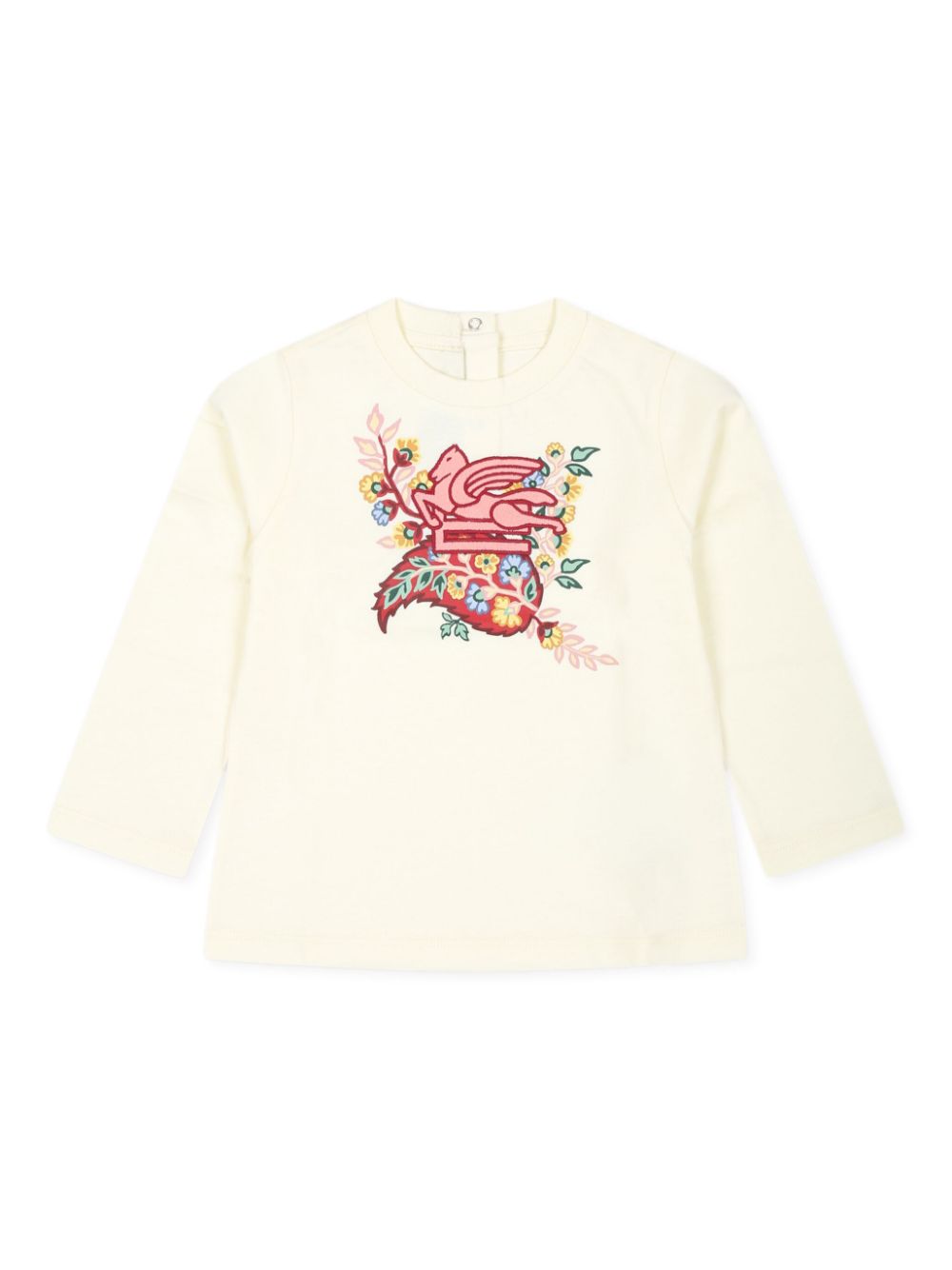 Logo-embroidered cotton sweatshirt - Neutrals