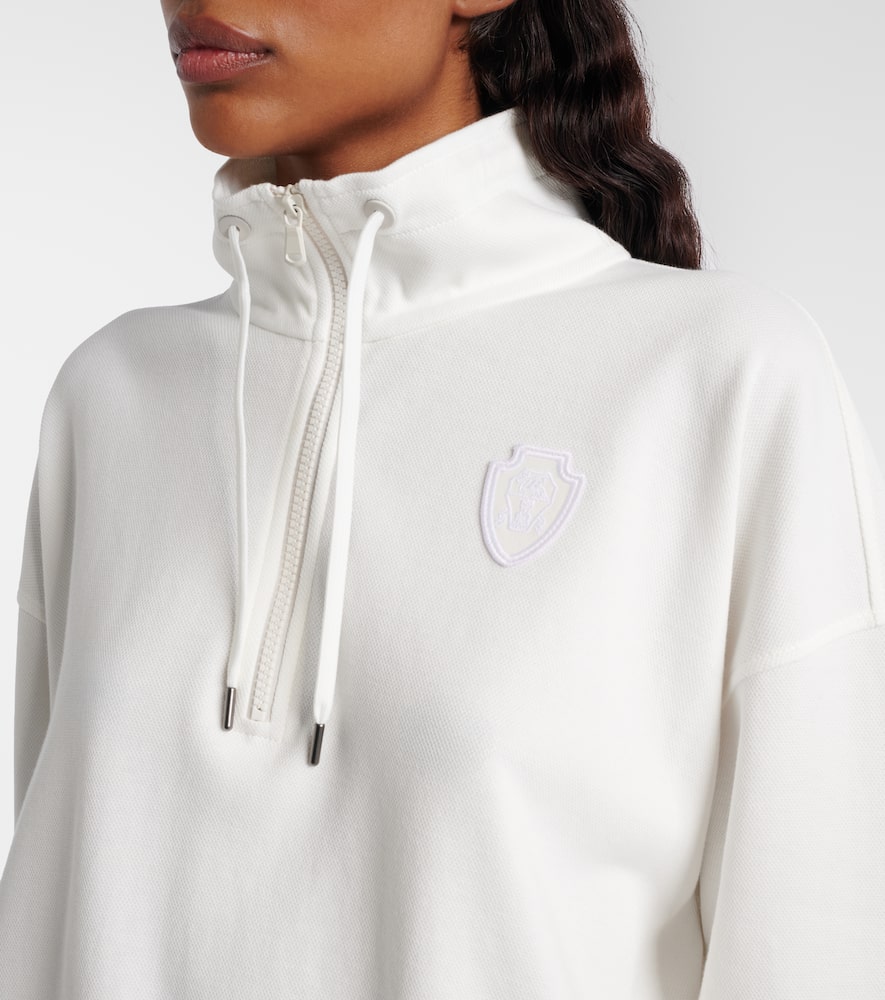 Cotton-blend zip-up sweatshirt