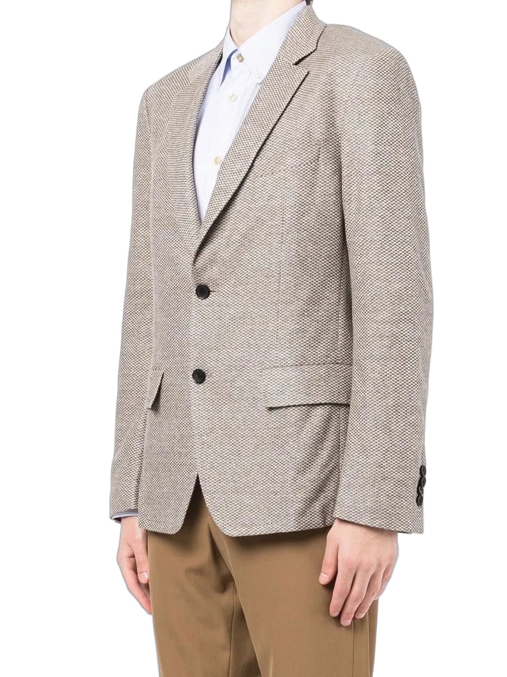 Cotton-Linen Blend Blazer — Brown