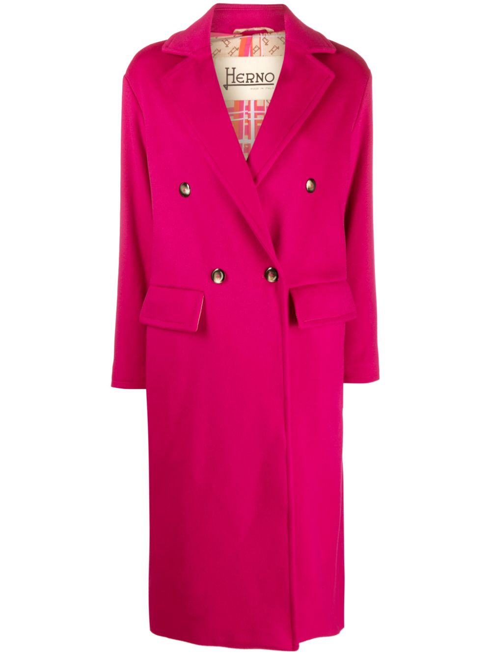 Double-breast virgin-wool coat - Pink