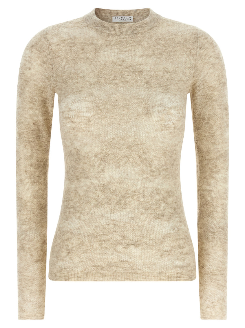 Brunello Cucinelli - flower lace knit silk alpaca sweater