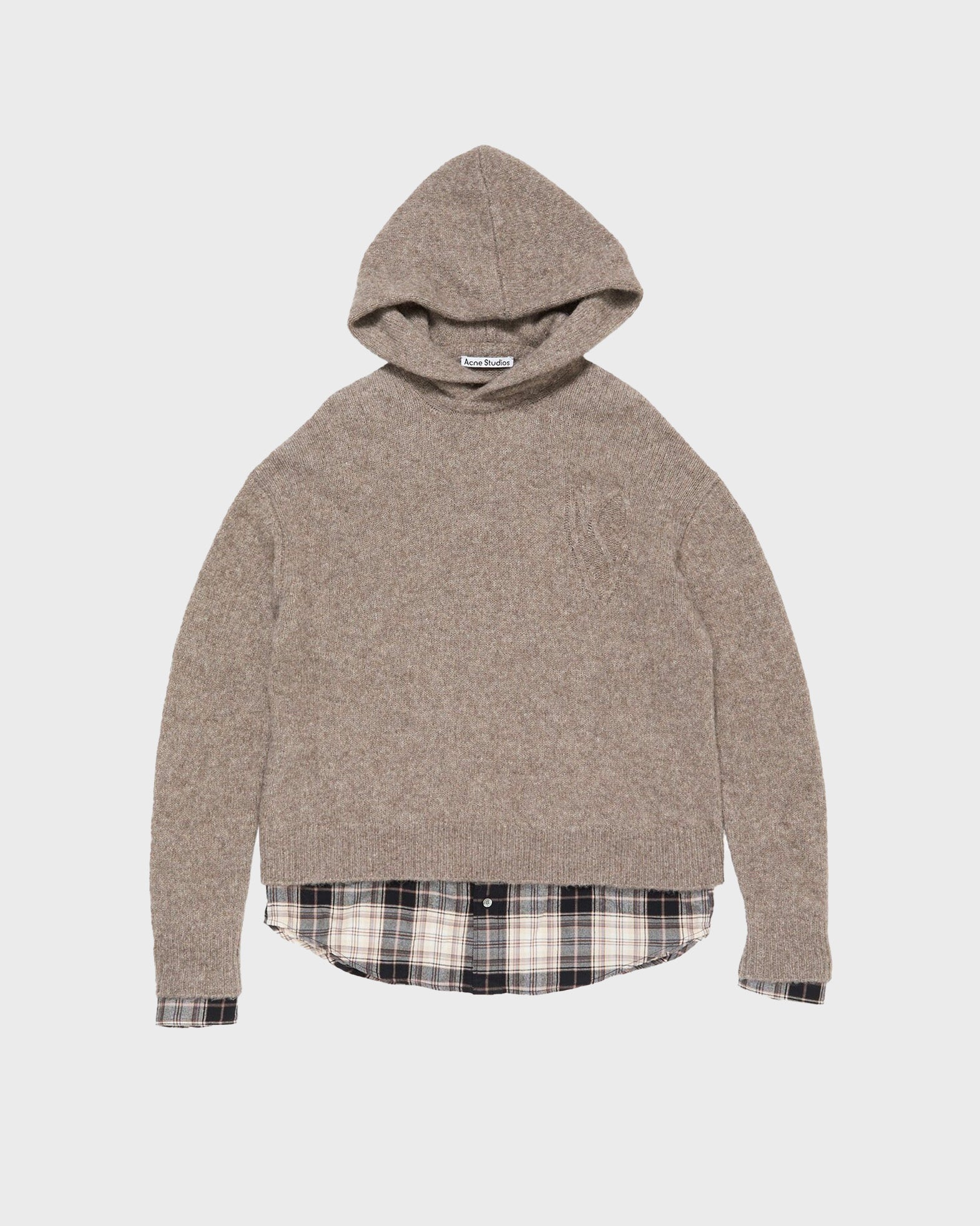 Acne Studios Layered Wool Hoodie Beige