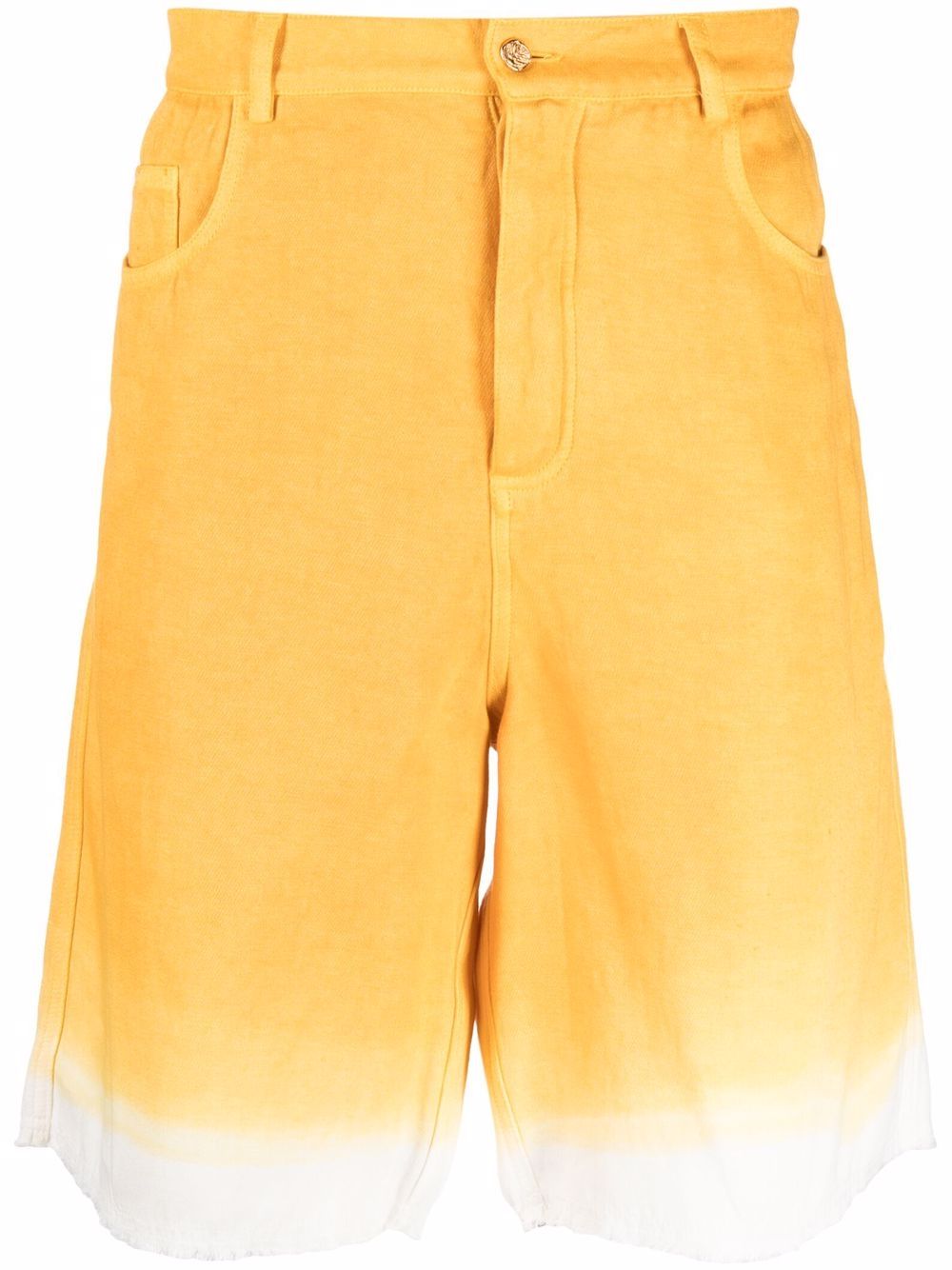 Tie-dye denim shorts - Brown