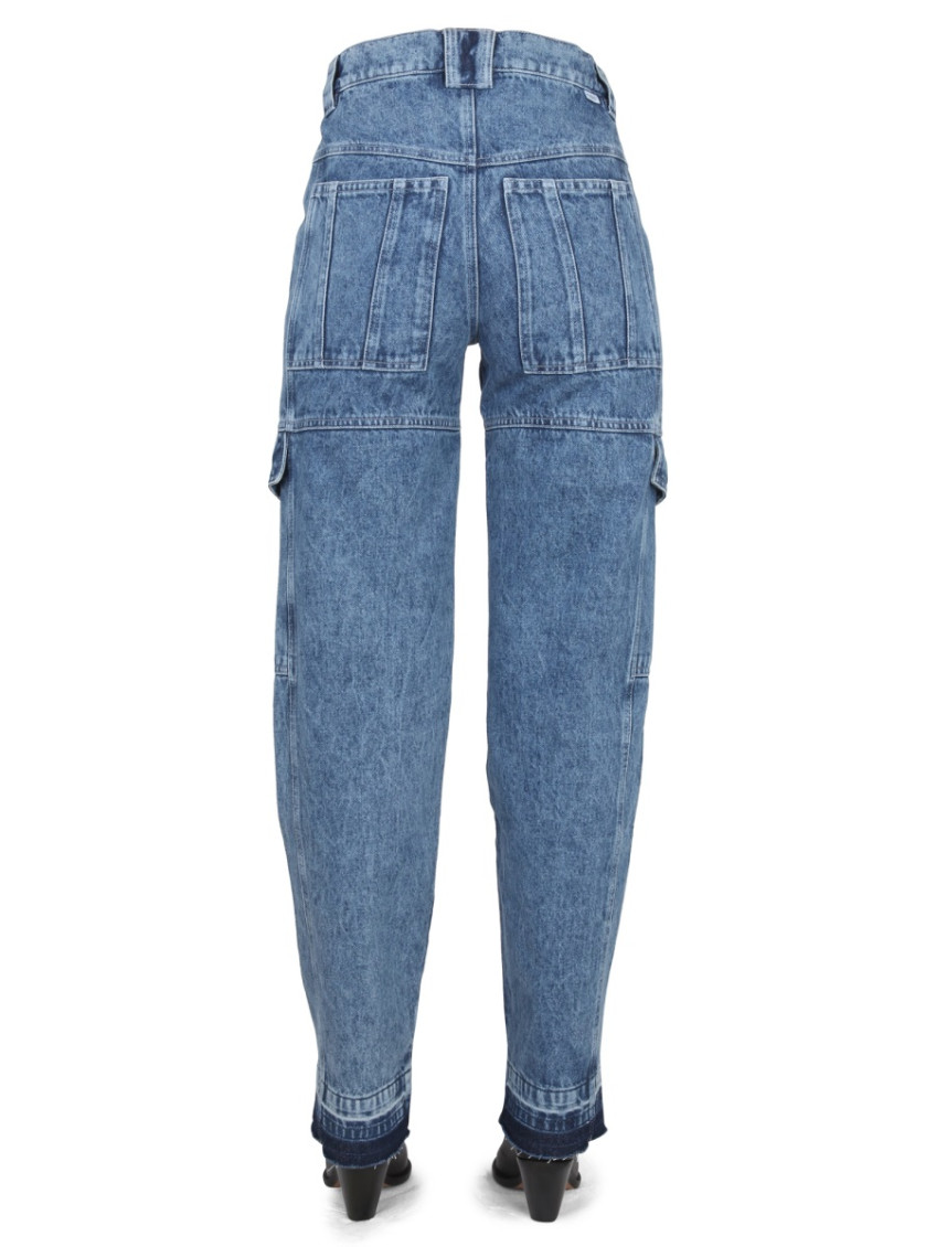 Blue Tapered High Rise Jeans
