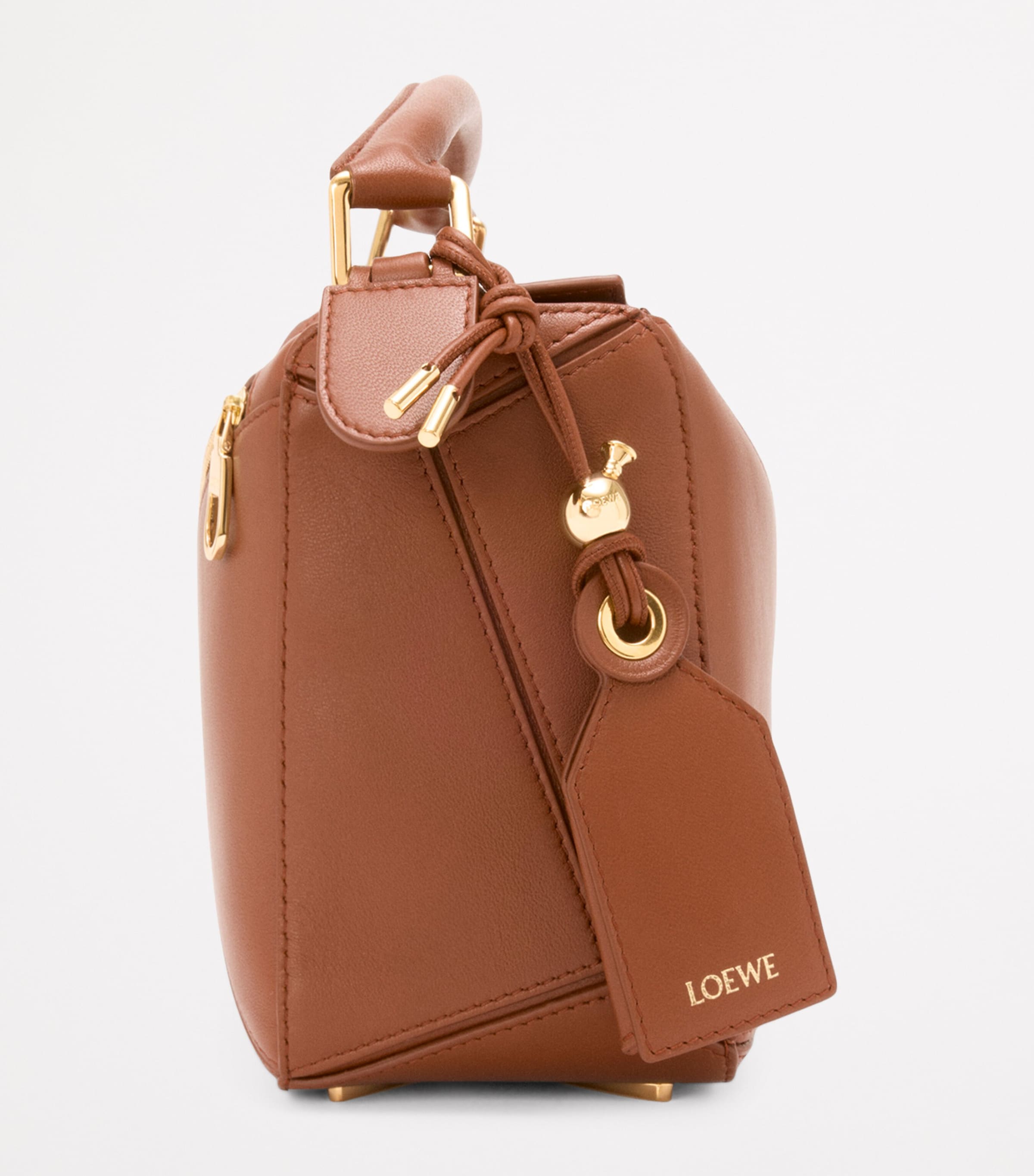Small Leather Featherlight Puzzle Top-Handle Bag