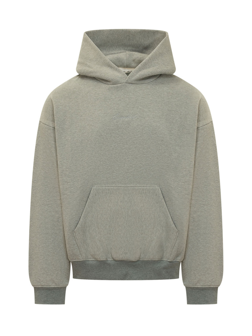 Grey Solid Hood Sweatshirt