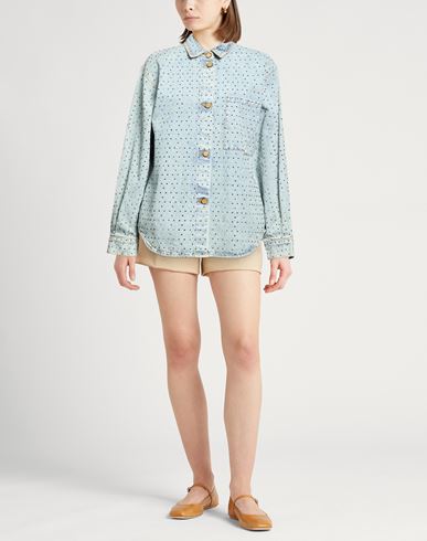 Woman Denim shirt Blue Size S Cotton