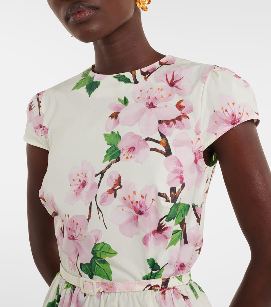 Floral cotton-blend minidress
