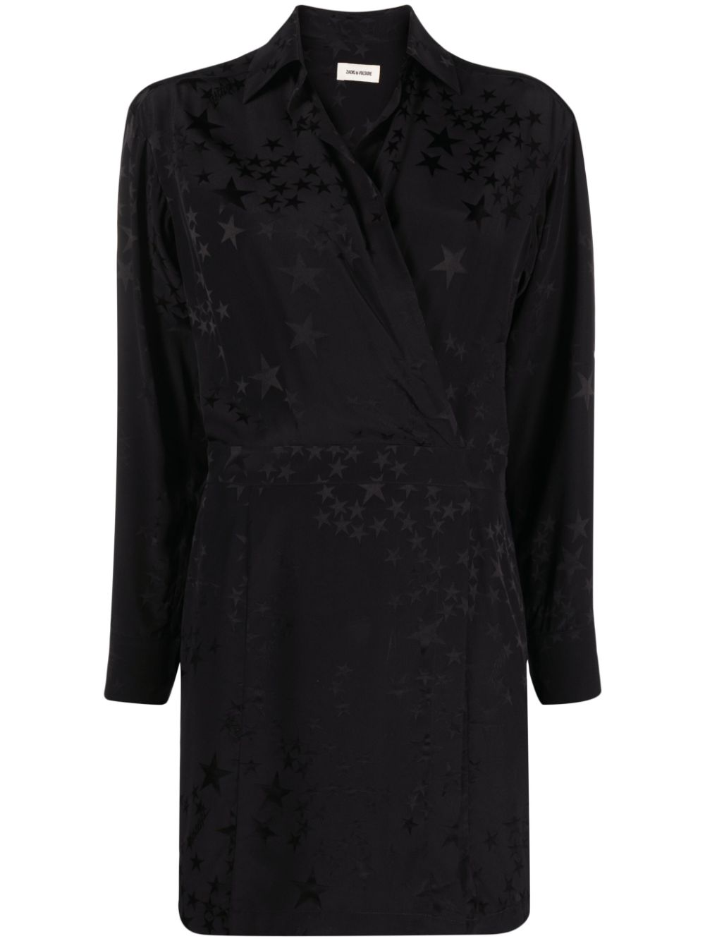 Star silk-jacquard minidress - Black