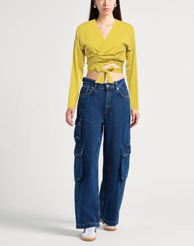Kaos Woman Top Mustard Size 6 Acetate, Polyamide, Elastane