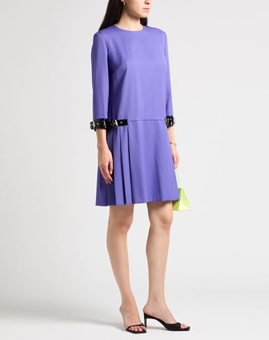 Couture Woman Mini dress Purple Size 8 Virgin Wool, Polyester, Elastane, Polyurethane resin