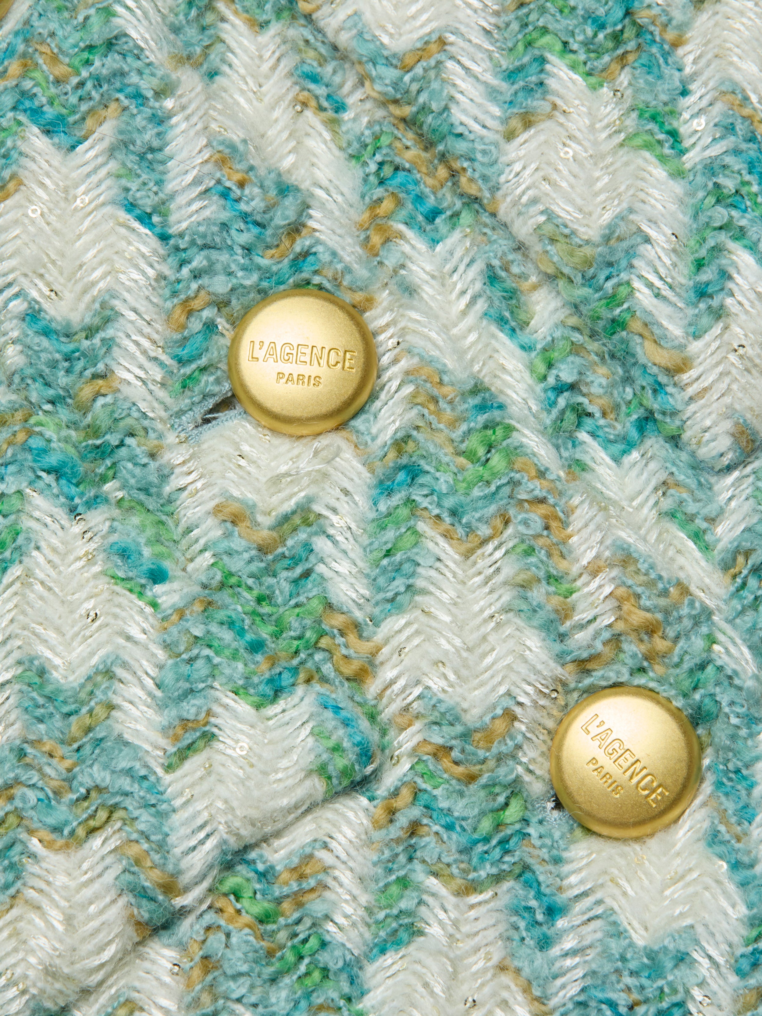 Jia Houndstooth Tweed Jacket In Dusty Jade Multi Houndstooth