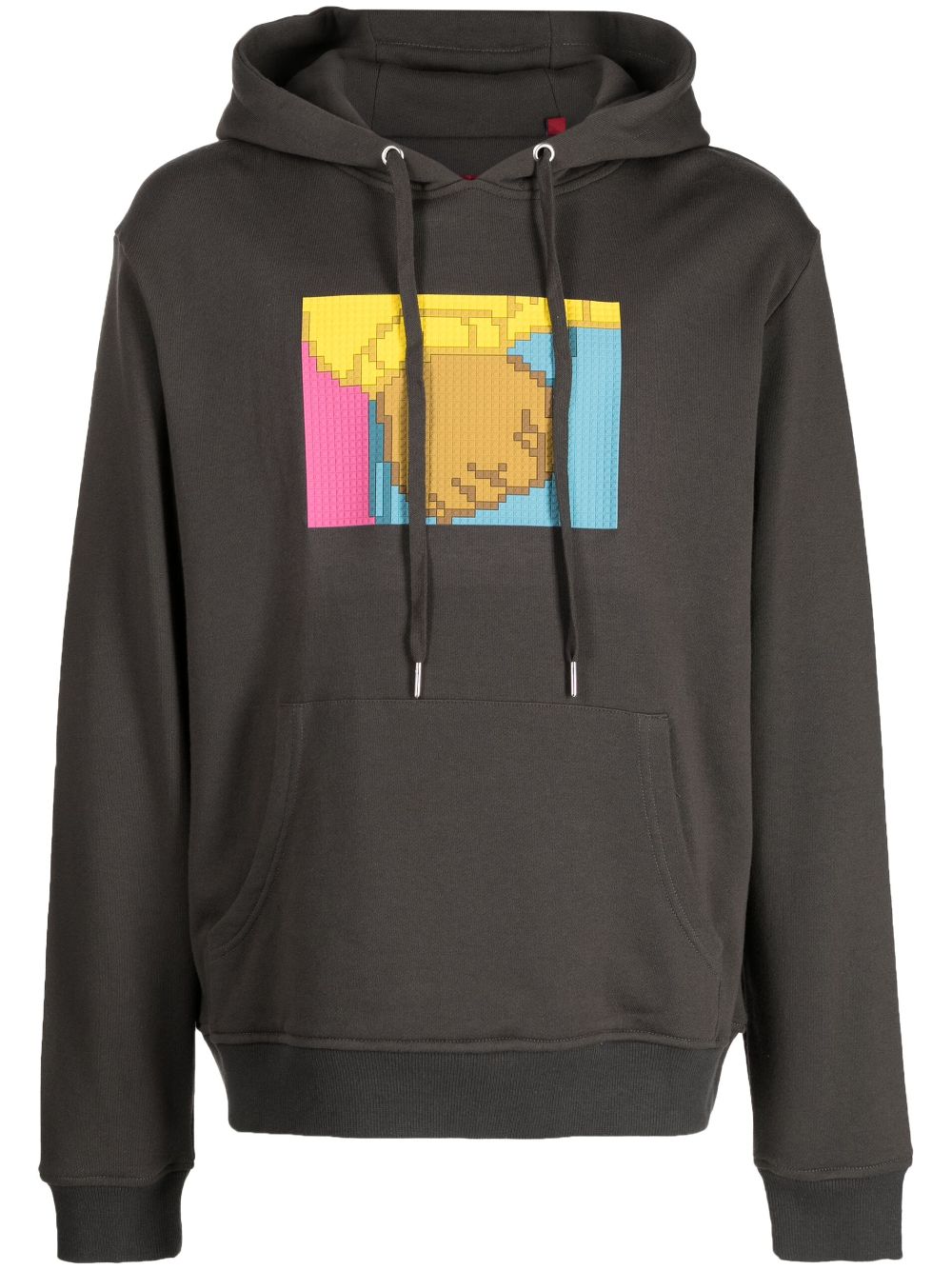 Fist-print cotton hoodie - Brown