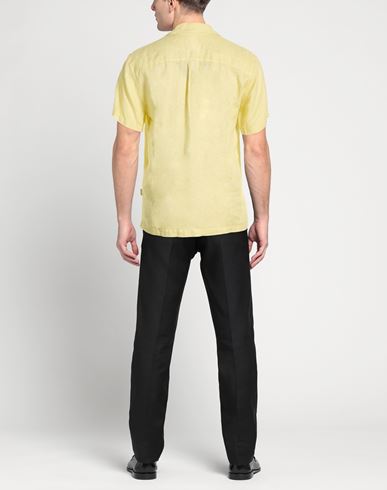 Man Shirt Pastel yellow Size XL Linen