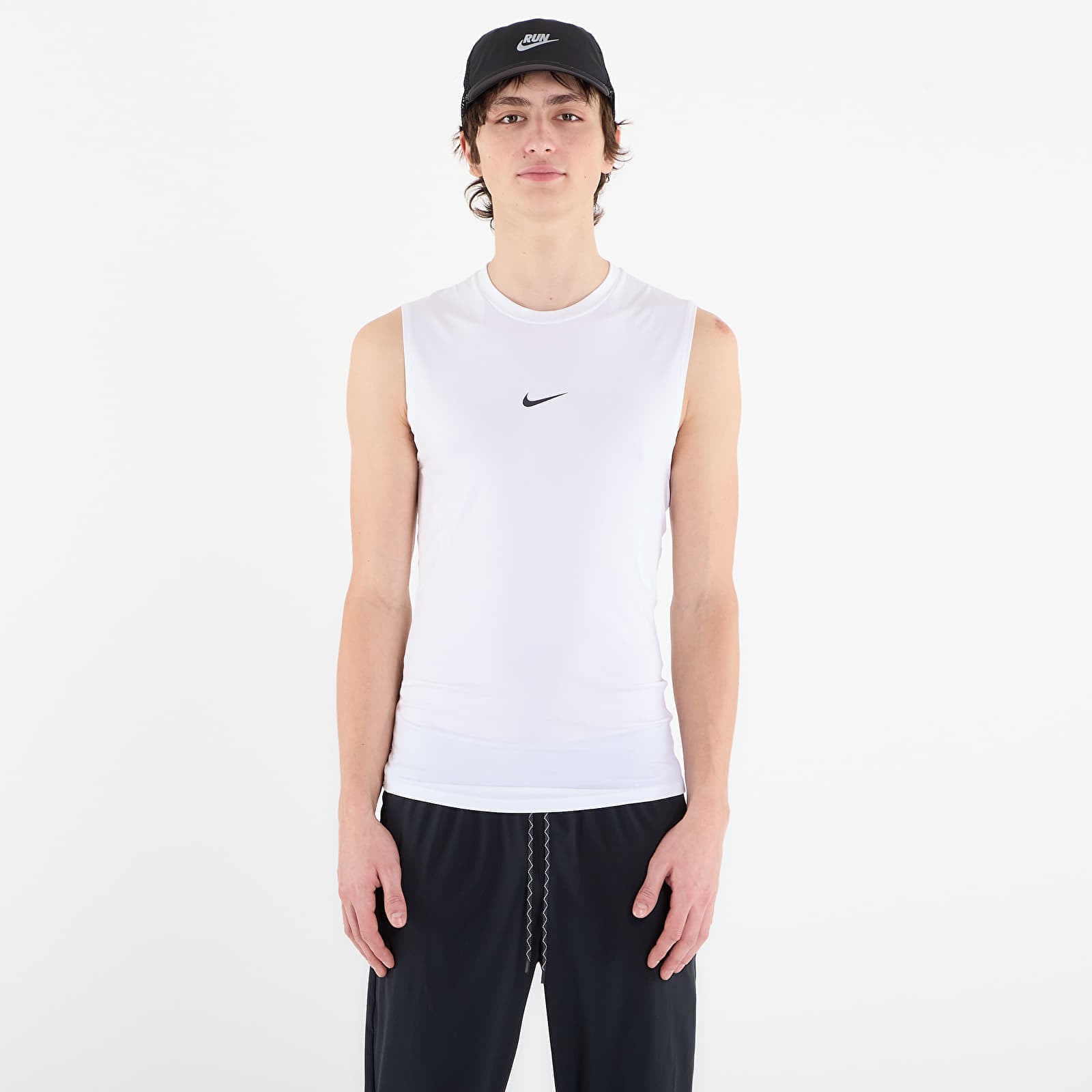 Tank top Nike Pro Men's Dri-FIT Tight Sleeveless Fitness Top White/ Black