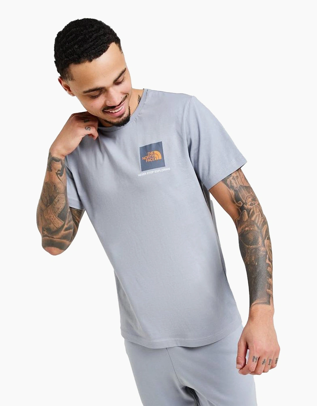 Men's The North Face Mens Small Box Co Ords Set Shorts Short Sleeve T Shirts - Grey